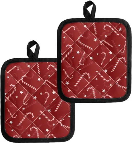 Miniatura 15 de Juego de soportes para macetas de flores rojas de pollo blanco y negro, resistentes al calor, almohadillas calientes para horno, antideslizantes