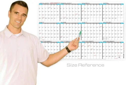 Miniatura 2 de 2026 laminado – Calendario de pared grande borrable de 24 x 36 pulgadas – Agenda anual anual horizontal de 12 meses
