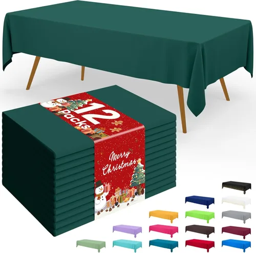 Miniatura 20 de Smiry - Juego de 6 manteles desechables, 54 x 78 pulgadas, manteles impermeables rectangulares para fiestas, cubierta de mesa de plástico