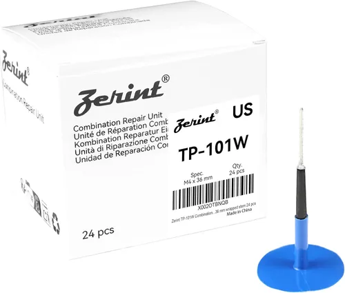 TP-101W Unidad de reparación combinada, tapón de parche de reparación de neumáticos 5/32" x 1" vástago envuelto 24 piezas