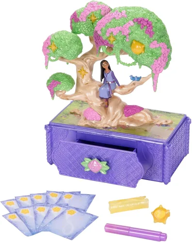 Miniatura 3 de Disney's Wish - Joyero con diseño de árbol de los deseos de Asha, caja musical con anillo de juguete de estrella