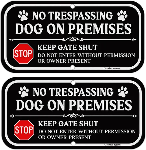 Miniatura 11 de GicnKeuz Señales de «cuidado con el perro» para valla, 30,48x7,62 cm, señal de mantener la puerta cerrada, aluminio reflectante, resistente a