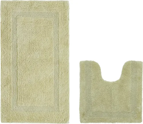 Miniatura 47 de Better Trends Alfombra de Inodoro en Forma de U Cubierta de Asiento de Inodoro de Lujo 100% Algodón Absorbente de Agua, Cubierta de Tapa Reversible