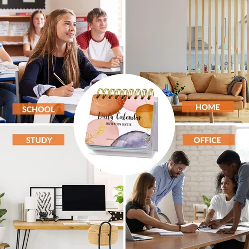 Miniatura 6 de Calendario diario perpetuo motivacional e inspirador, planificadores sin fecha, calendario perpetuo de escritorio, calendario inspirador de pie