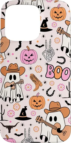 Miniatura 31 de Spooky Ghost Cowboy Cute Halloween Boo Western Retro Pastel Case for iPhone 17