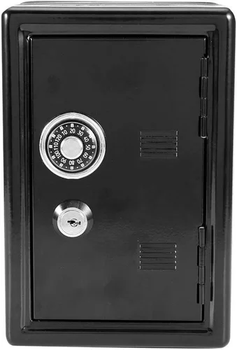 Miniatura 7 de Yosoo Caja de dinero para niños, caja de dinero, contraseña, monedas, ahorro de caja fuerte, estilo caja de regalo, con 2 llaves (negro)