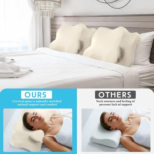 Miniatura 5 de Hahafelt Funda de almohada refrescante para el cuello cervical (solo funda de almohada) Funda de almohada ergonómica con cremallera, funda