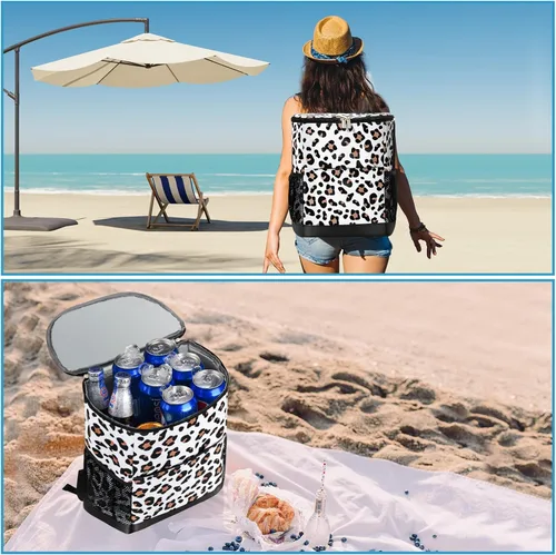 Miniatura 5 de Wolka Mochila térmica de 30 latas, mochila portátil aislada a prueba de fugas, bolsa térmica impermeable de lados suaves para viajes, playa