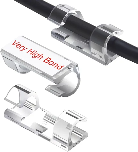 40 clips adhesivos fuertes transparentes, soportes de alambre de alta calidad para pared, organizador de cables fuerte debajo del escritorio,
