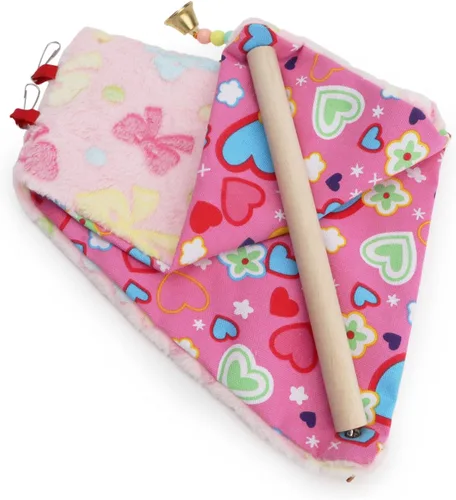 Miniatura 7 de Tienda de campaña de felpa para pájaros, hamaca triangular cálida para invierno, cama nido para loro, periquito, cacatúa, tortolito (M)