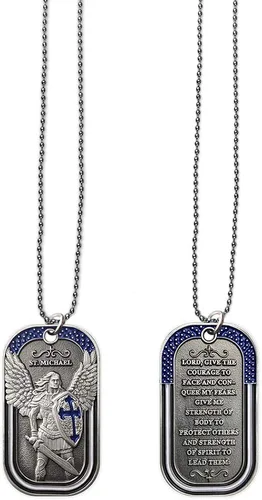 Miniatura 5 de Collar con dije de collar con dije de placa de perro de San Miguel el Arcángel