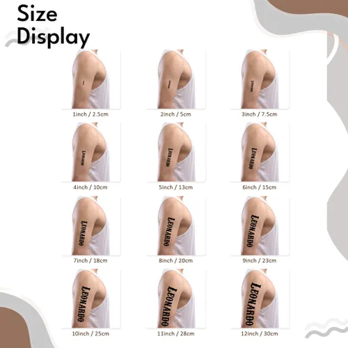 Miniatura 9 de Tatuajes temporales realistas personalizados, diseños de texto con nombre personalizado, crea tus propios tatuajes falsos para adultos, hombres