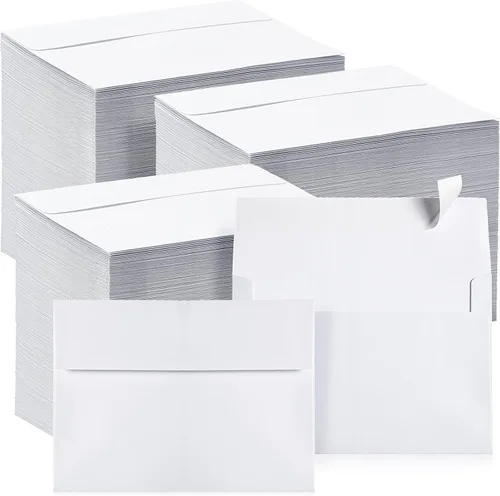 Miniatura 10 de Fainne 500 sobres blancos autoadhesivos imprimibles a granel para invitaciones, bodas, baby shower, fotografía, notas de agradecimiento, postales