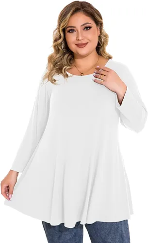Miniatura 3 de BELAROI - Camiseta cómoda de manga 34 para mujer, talla grande, ajuste suelto
