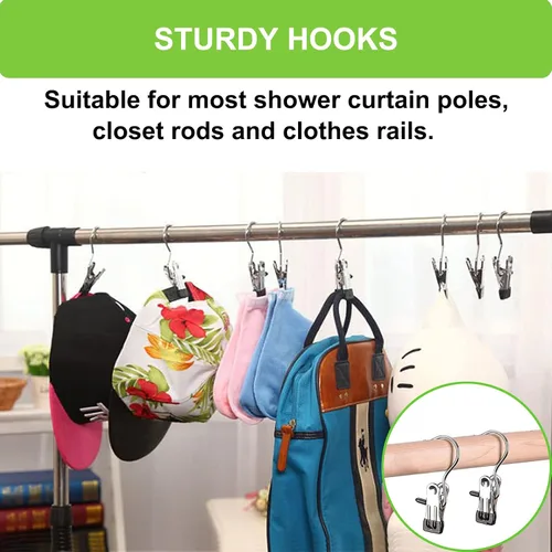 Miniatura 6 de Clips para colgar botas, paquete de 16 ganchos de lavandería, clips para colgar ropa, alfileres de armario, abrazaderas organizadoras, calcetines