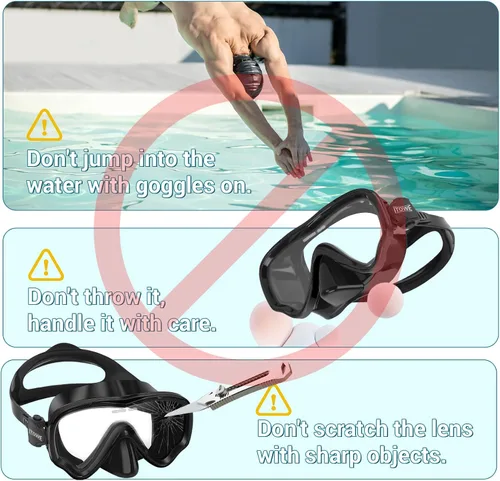 Miniatura 7 de Gafas de natación para adultos, hombres y mujeres, con cubierta de nariz, vidrio templado de 180°, visión clara, máscara de piscina, gafas de buceo