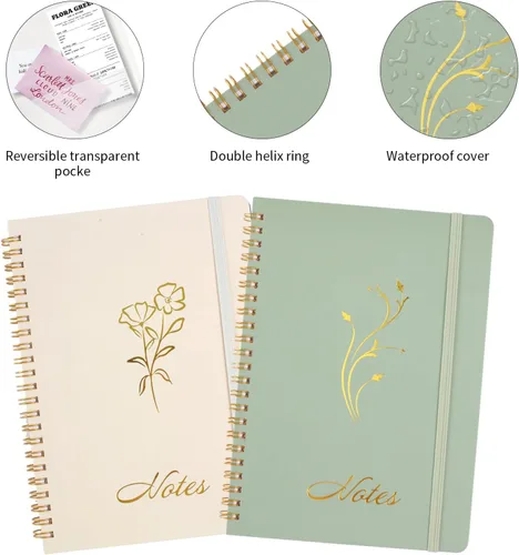 Miniatura 3 de Joyberg Cuaderno estético en espiral, 2 cuadernos bonitos, cuadernos de 8.3 x 6 pulgadas para mujeres, cuaderno en espiral A5 para oficina, escuela