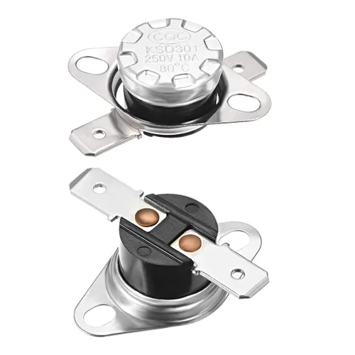Miniatura 28 de uxcell KSD301 Termostato 32.0 °F/32 ° F 10 A Normalmente Cerrado N.C Ajuste Snap Disc Interruptor de temperatura para microondas, horno, cafeteras 2
