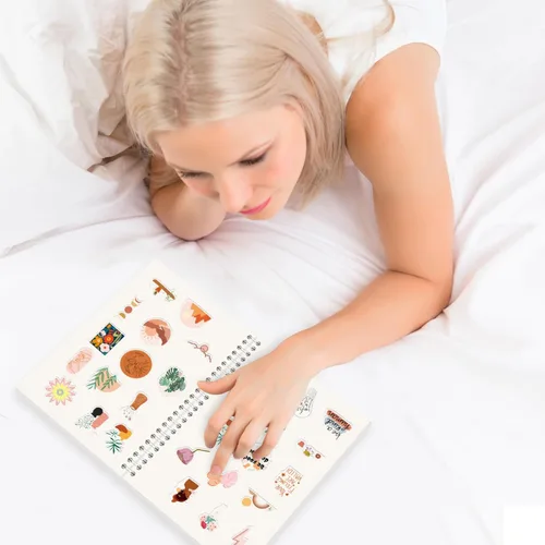 Miniatura 4 de YUATCYA Álbum de almacenamiento de libros de recolección de calcomanías reutilizables, tamaño A5, organizador de calcomanías, cuaderno de colección