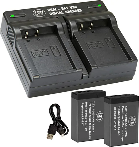 Miniatura 5 de BM 2 LP-E17 Baterías y cargador de batería de doble bahía para Canon PowerShot V1, Rebel EOS R8, EOS R10, EOS R50, R50 V, EOS R100, EOS RP, EOS M6