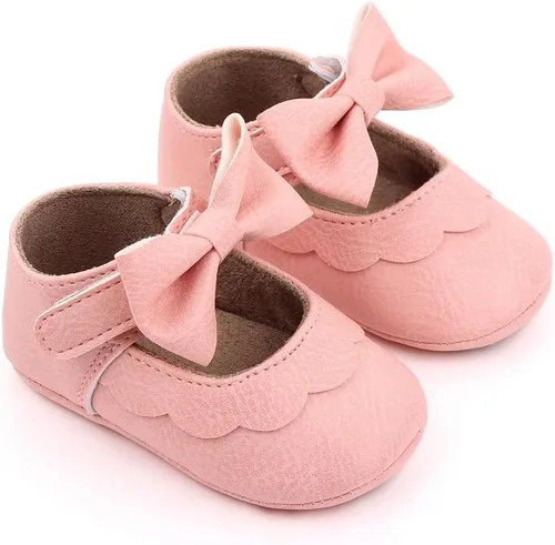 Miniatura 2 de Zapatos planos Mary Jane para bebés y niñas, suela suave antideslizante, suela suave, princesa, primeros pasos, de piel sintética, zapatos de vestir