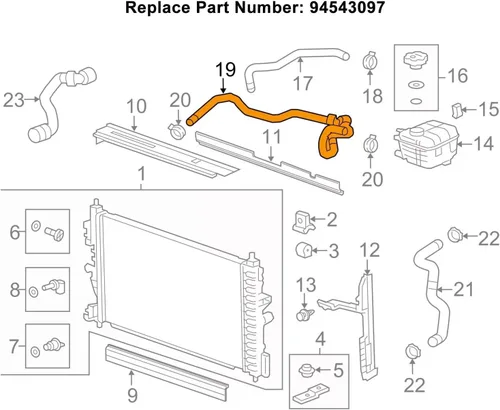 Miniatura 5 de Tanque de depósito de refrigerante compatible con Chevy Cruze 2011-2016 1.4L 2016 Chevy Cruze Limited 1.4L 603-383 13465094 con 1 manguera