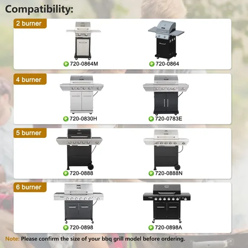 Miniatura 2 de Piezas de repuesto para parrilla Nexgrill 6 Burner 720-0898, 720-0898A, Nexgrill 720-0888, 720-0888N, 720-0830H, 720-0783E modelos de parrilla