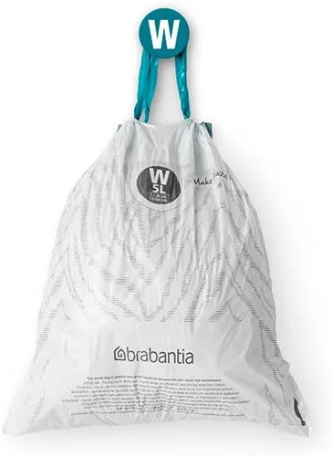 Miniatura 8 de Bolsas de basura Brabantia PerfectFit (Tamaño W/1.3 Gal) Bolsas de basura gruesas de plástico con asas de cordón (40 bolsas)