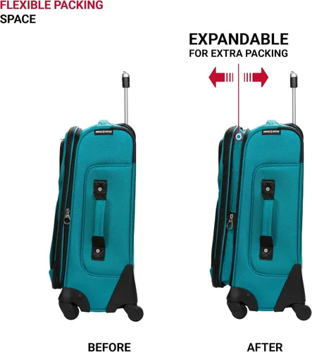 Miniatura 5 de SwissGear - Equipaje suave expandible Sion con ruedas, verde azulado