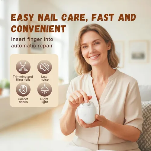 Miniatura 2 de Cortaúñas eléctrico automático, amoladora de uñas automática universal, molinillo de uñas, molinillo de uñas para uñas gruesas, con luz LED y 3