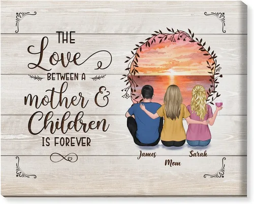 Miniatura 13 de Gossby Lienzo personalizado envuelto para mamá – El amor entre madre e hija es para siempre – Regalo personalizado con nombres de avatares – Regalo