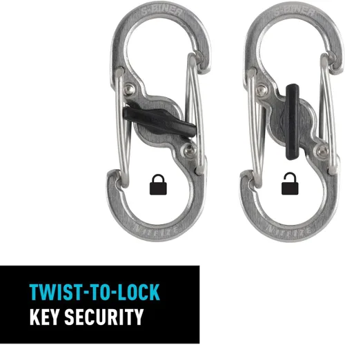 Miniatura 3 de Nite Ize Bigfoot Locker KeyRack - Soporte de acero inoxidable para coche, casa y otras llaves - Mosquetón con S-Biners - Capacidad para 15 llaves a