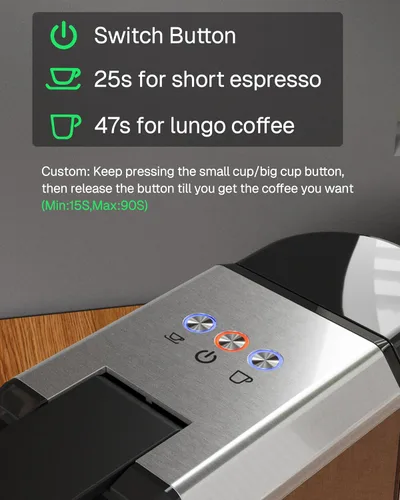Miniatura 3 de HBN 3 en 1 para cápsulas Nespresso, cápsulas K-Cup y café molido, cafetera múltiple de una sola porción, máquina de café espresso programable de 19