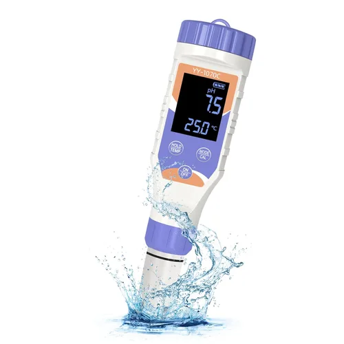 Probador digital 7 en 1 de agua para piscinas: cloro, pH, sal, ORP, EC, TDS y medidor de temperatura para piscinas de agua salada, jacuzzis, spas,