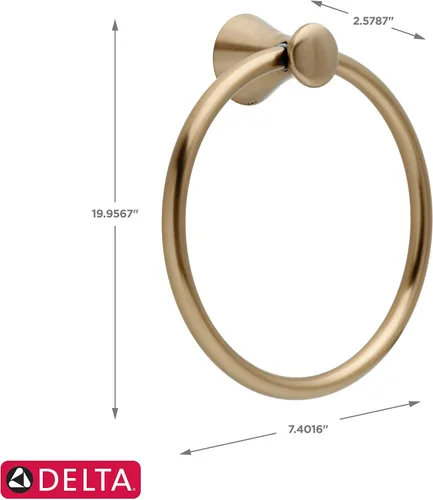 Miniatura 6 de Delta Trinsic - Soporte para papel higiénico y toallero de pared Lahara en bronce champán
