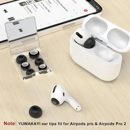 Miniatura 6 de 4 pares de almohadillas de repuesto para AirPods Pro de 1ª y 2ª generación con orificio de reducción de ruido, almohadillas de silicona para AirPods