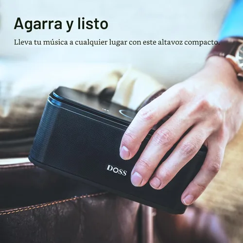 Miniatura 5 de DOSS SoundBox Touch - Altavoz inalámbrico con Bluetooth, sonido HD de 12W con graves ricos, resistente al agua IPX5, 20 horas de reproducción, manos