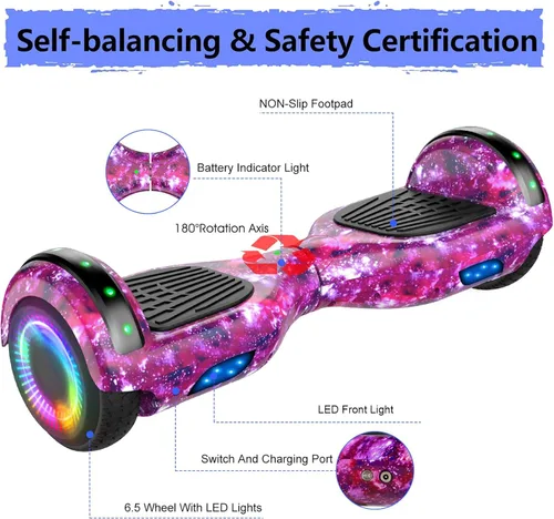 Miniatura 2 de LIEAGLE Scooter with Seat Attachment, 6.5" Scooters Go Kart Combo with Colorful LED Lights & Bluetooth, for Kids Boys Girls Adults All Ages Púrpura