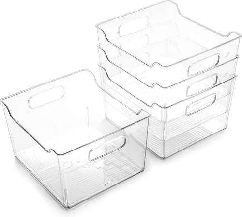 Miniatura 10 de BINO The Lodge Collection Contenedores de almacenamiento de plástico - paquete de 2 Organizador multiusos con asas integradas Libre de BPA