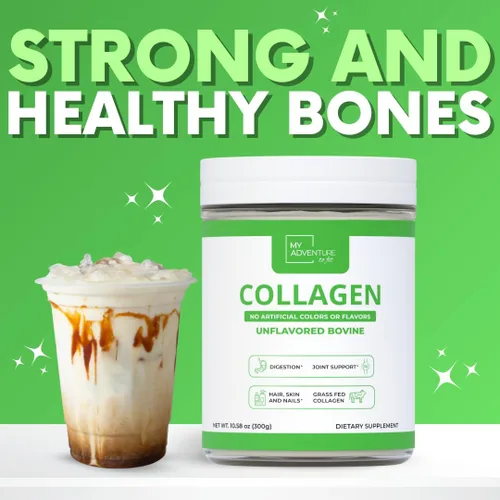 Miniatura 3 de My Adventure to Fit Colágeno hidrolizado para mujeres, polvo de colágeno alimentado con pasto para el crecimiento muscular y proteína de colágeno