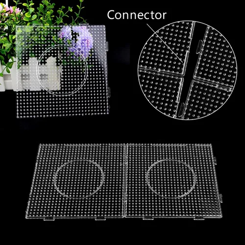 Miniatura 3 de 4 piezas de cuentas cuadradas grandes de 0.197 in con fusibles de plástico con papel de planchar, pinzas de cuentas para niños, cuentas artesanales