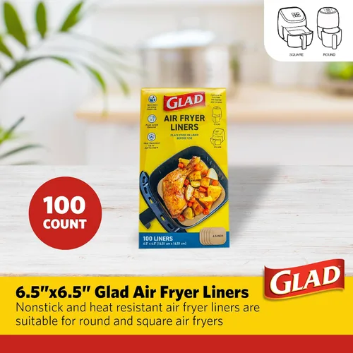 Miniatura 2 de Forros para freidora de aire Glad, antiadherentes y resistentes al calor, material de grado alimenticio, adecuados para freidoras de aire redondas