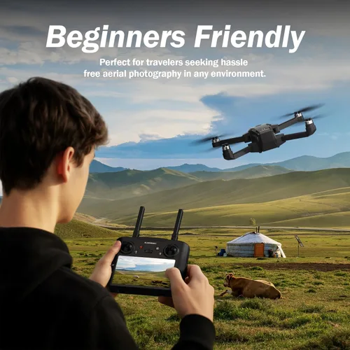 Miniatura 6 de Drones sin escobillas K600GPS con cámara EIS para adultos principiantes y niños, dron con pantalla de 4.5 pulgadas en el controlador, FPV Drone