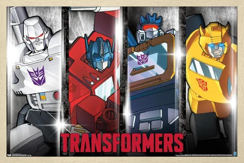 Miniatura 7 de Trends International Hasbro Transformers - Póster de pared clásico, 14.725 x 22.375 pulgadas, versión enmarcada de madera de granero