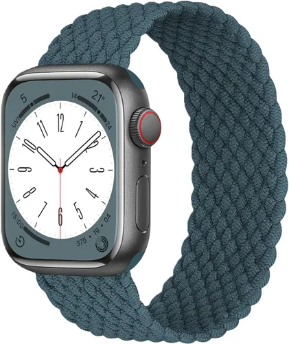 Miniatura 12 de Correa elástica de nylon trenzada Solo Loop, compatible con correas de Apple Watch de 1.496 pulgadas, 1.575 pulgadas, 1.614 pulgadas, 1.654