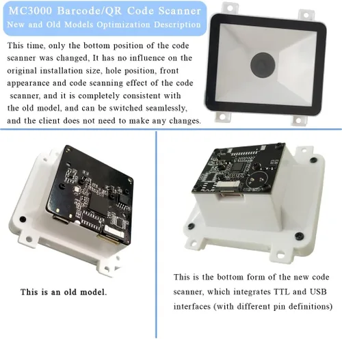 Miniatura 7 de Módulo de escaneo de código QR integrado USB y UART Puerto serie Escáner de código de barras Módulo de identificación Lector de códigos de barras