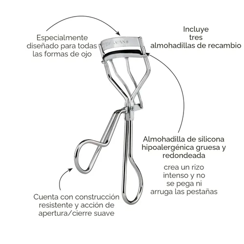 Miniatura 8 de Tweezerman Rizador de pestañas clásico con almohadillas de recambio - Herramienta de pestañas de maquillaje para todas las formas de ojos
