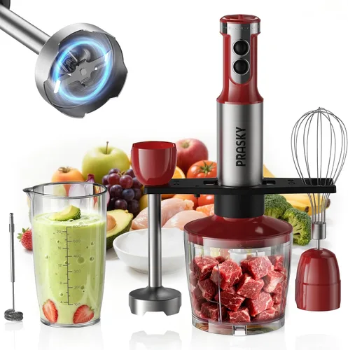 Miniatura 10 de Immersion Blender Handheld 1200W, 20-speeds Immersion Hand Blenders, Hand Mixer with Mining Beaker,Chopper,Whisk, Frother and Stick Blender Suitable