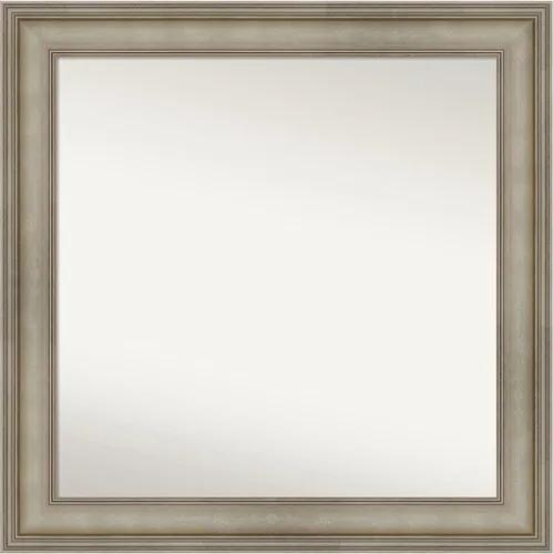 Miniatura 402 de Amanti Art Espejo de baño plateado para sobre el fregadero, 26 x 26 pulgadas, espejo cuadrado de plata antigua, marco de madera tradicional mediano