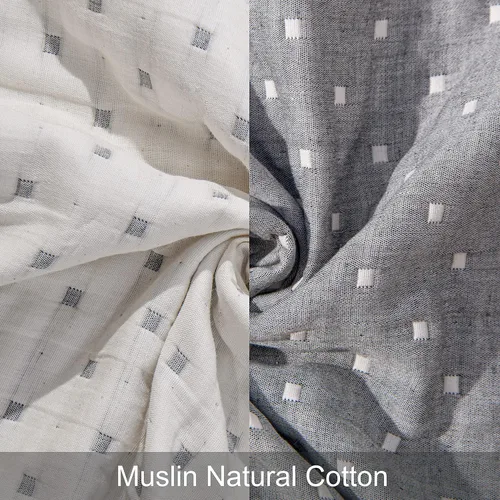 Miniatura 2 de NTBAY - Cobija de muselina y algodón en 3 capas de 106 x 92 pulgadas para cama king, colcha térmica, transpirable, súper suave, teñida en hilo